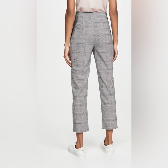 Joie Black White Plaid Slim Fit Crop Trousers Dress Pants Academia Preppy - Picture 2 of 10
